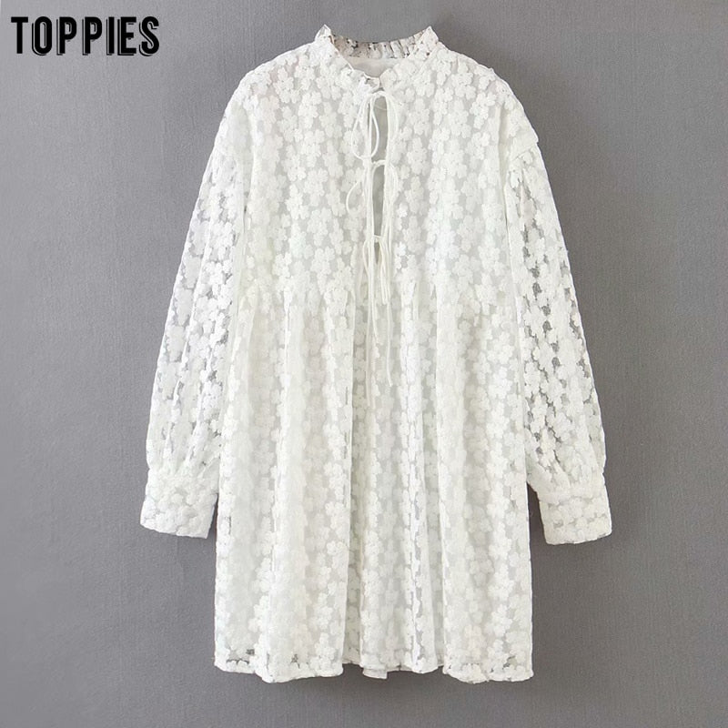toppies white embroidery dress summer lace mini dress womens sexy bandage sexy v-neck blouses