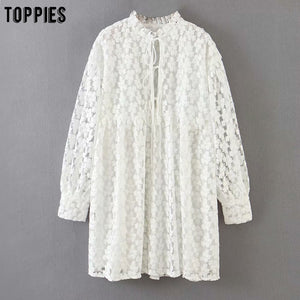 toppies white embroidery dress summer lace mini dress womens sexy bandage sexy v-neck blouses