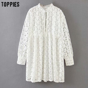 toppies white embroidery dress summer lace mini dress womens sexy bandage sexy v-neck blouses