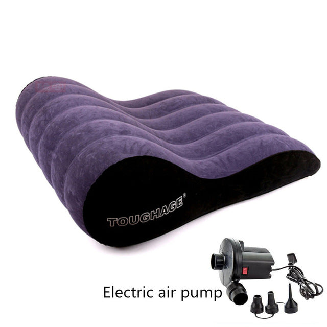 Soft Relaxing Sex Inflatable Pillow Bed Wedge For Adult Couple Love Games Cushion With Electric Pump Flocking Neck Pillows