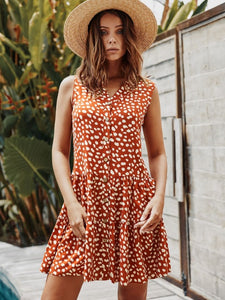 Chifirena Short-Sleeve Sexy Summer Women Dress Belt Ruffles Hem Vestido O Neck Beach Boho Striped Elegant Party Mini Red Dress