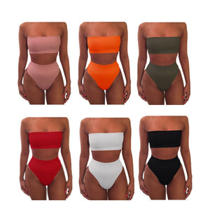Swimwear Bikinis Sexy Biquini Swim Suit Set Off Bandage Swimsuit Female Beachwear Swimming Bikini Women Pluz Size Tube top