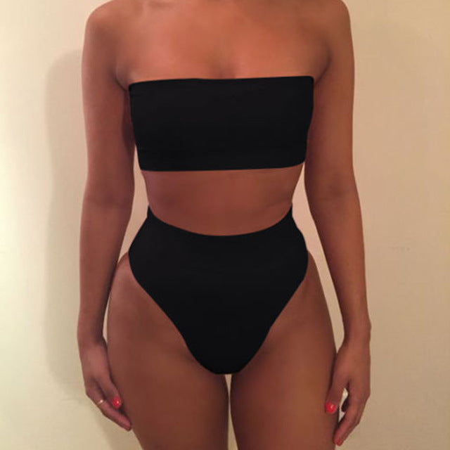 Swimwear Bikinis Sexy Biquini Swim Suit Set Off Bandage Swimsuit Female Beachwear Swimming Bikini Women Pluz Size Tube top