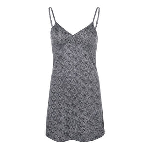 Waatfaak V Neck Summer Dress Camis A-line Casual Floral Blue Short Dress Women Sexy Backless Club Dresses Woman Sleeveless 2020