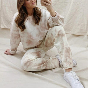 Tracksuit Women Clothes Two Piece Set Pants And Top Tie Dye Lounge Wear Ropa Mujer Summer Ensemble Femme 2 Pieces Sweat Suits