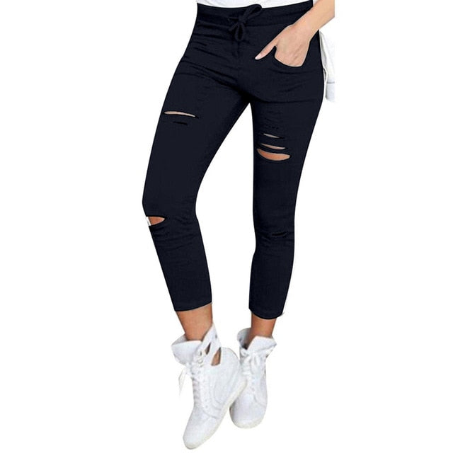Newest Leggings Black Jeans Woman High Waist Push Up Skinny Ripped Jeans Denim Pant Sexy Ladies Jeans Femme Women Trousers