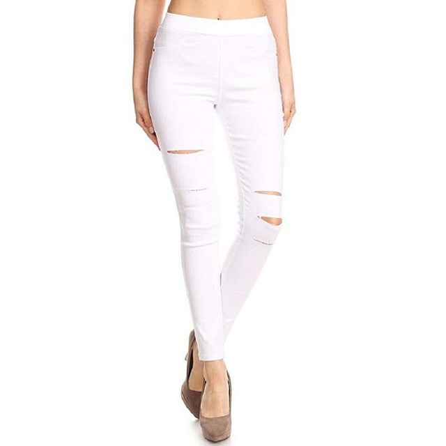 Newest Leggings Black Jeans Woman High Waist Push Up Skinny Ripped Jeans Denim Pant Sexy Ladies Jeans Femme Women Trousers