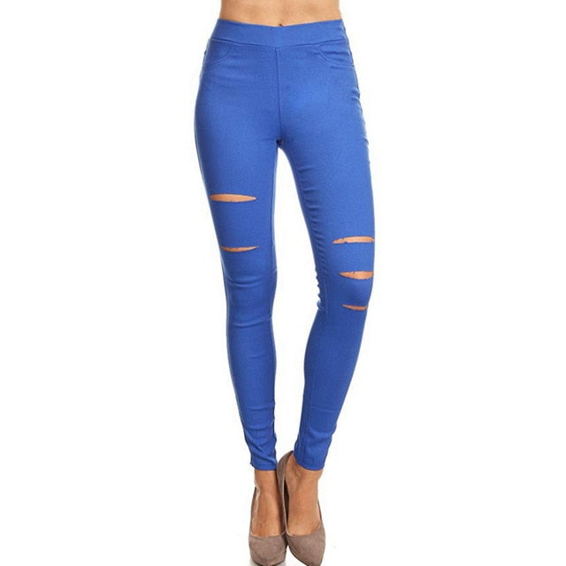 Newest Leggings Black Jeans Woman High Waist Push Up Skinny Ripped Jeans Denim Pant Sexy Ladies Jeans Femme Women Trousers