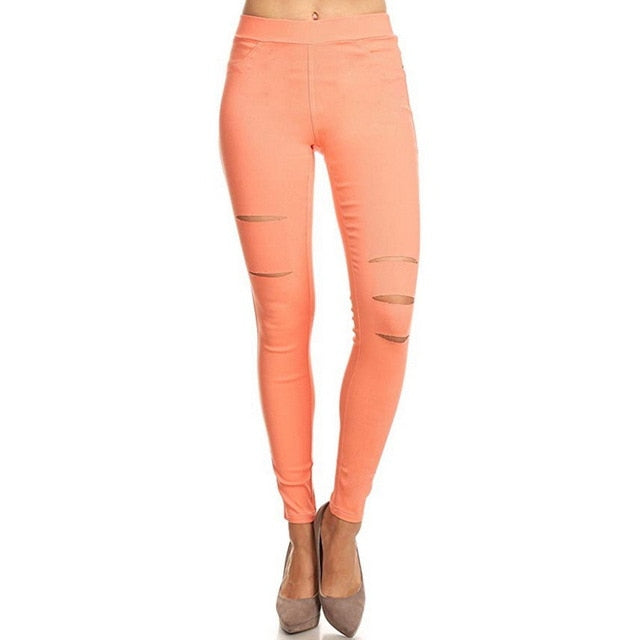 Newest Leggings Black Jeans Woman High Waist Push Up Skinny Ripped Jeans Denim Pant Sexy Ladies Jeans Femme Women Trousers