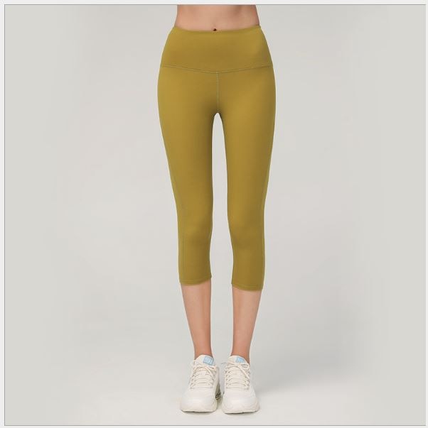 Obrix Sport Fashion Female Fitness Set Sleeveless Fitting Short Top Slinky Calf Length Leggins Health Running Jogging Dance Set