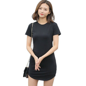 Women's Short Sleeve Casual Solid Bodycon T-Shirt Dress